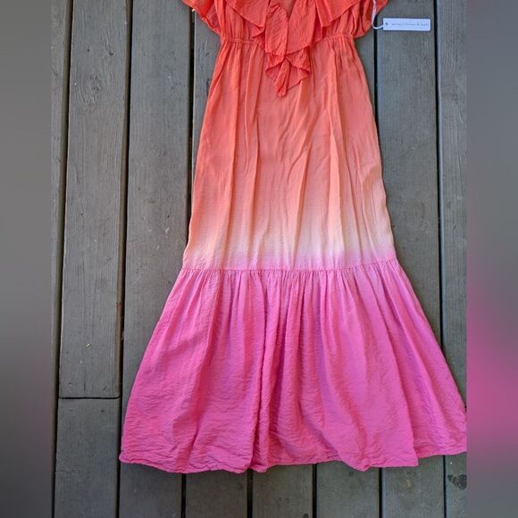 NWT Young Fabulous & Broke Sunset Ombre Cruz Maxi Dress M Open Back Ruffle‎ - Picture 4 of 8